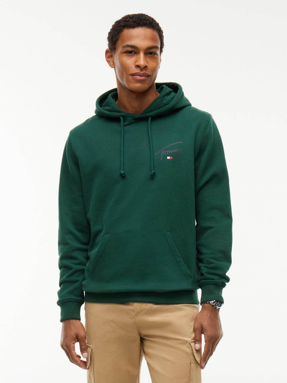 Regular Fit Suede Terry Hooded Sweatshirt