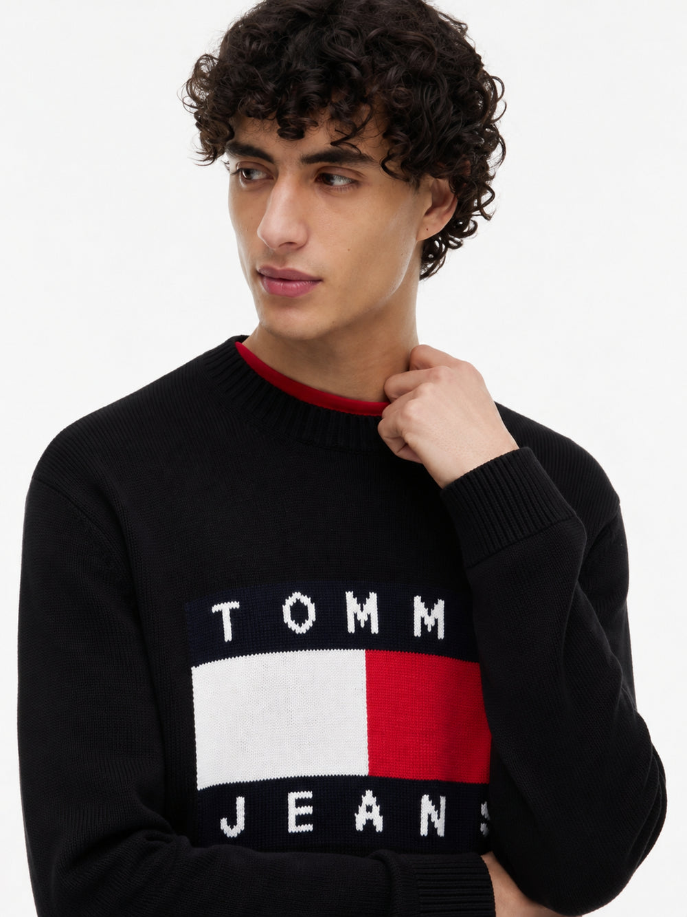 Regular Fit Jaquard Loose Knit Pullover