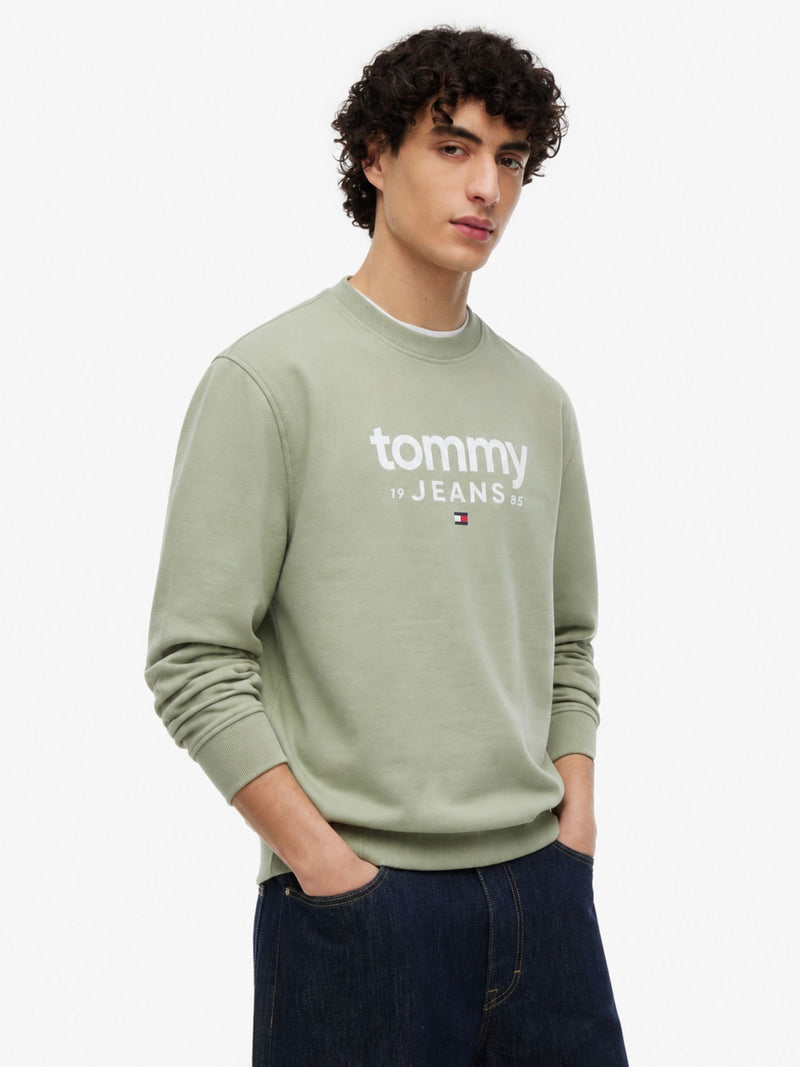 Regular Fit Suede Terry Crew Neck Sweatshirt