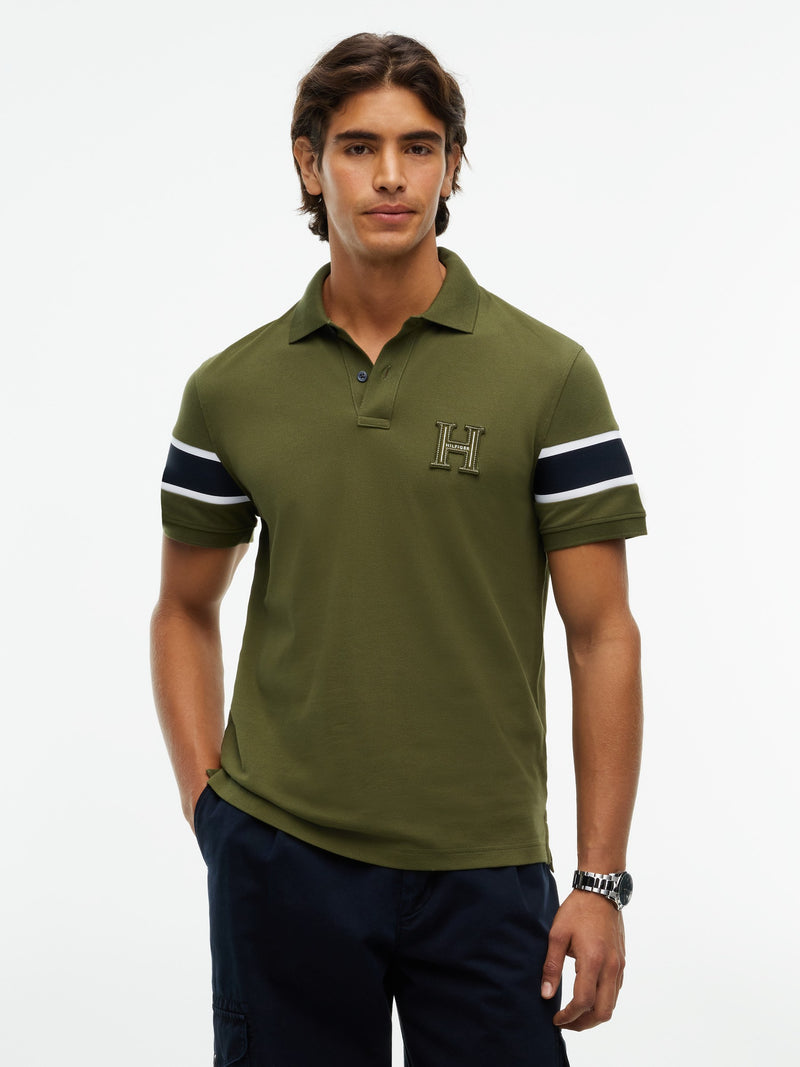 Regular Fit Sleeve Taped Pique Polo