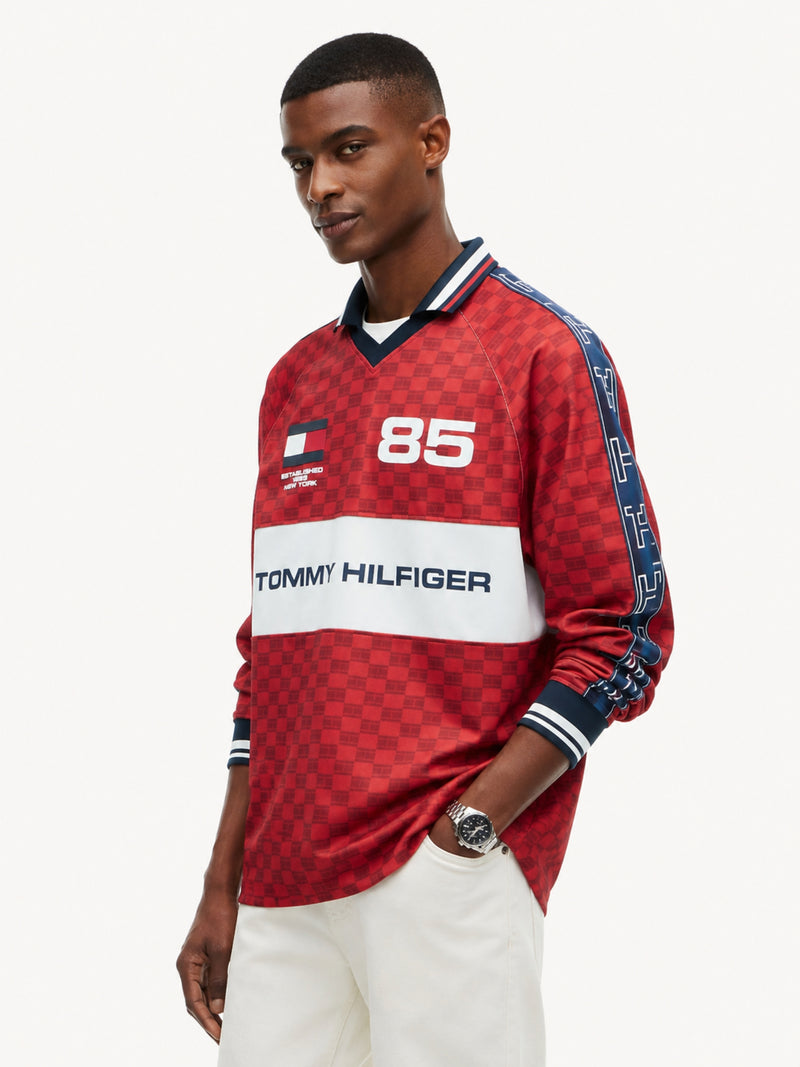 Relaxed Fit Printed Rugby Polo