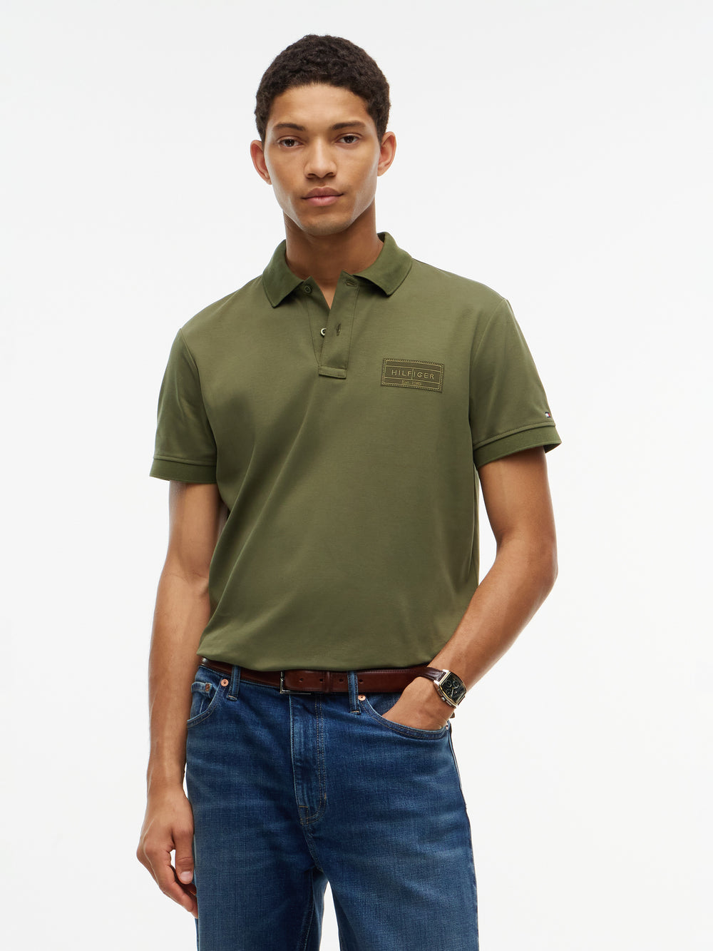 Regular Fit Tonal Graphic Interlock Polo
