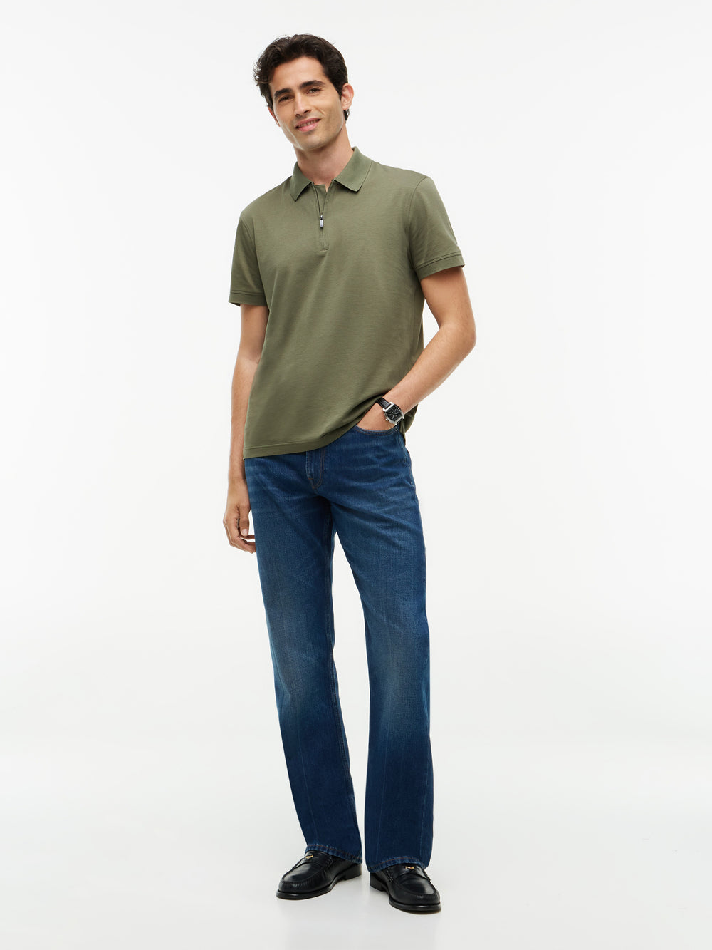 Regular Fit Zipper Polo