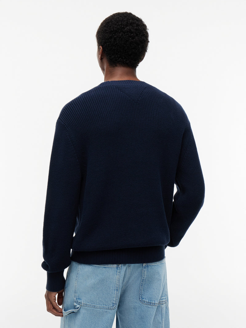 Regular Fit Badge Loose Knit Pullover