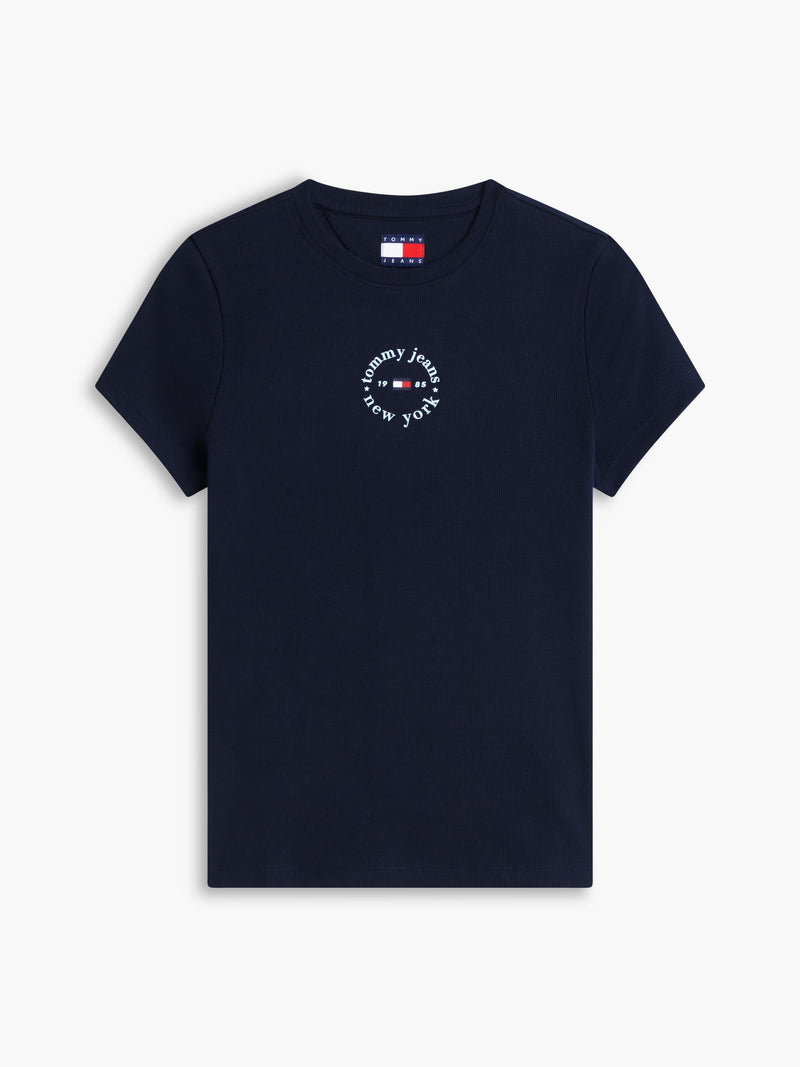 Solid Slim Fit Half Sleeve Ribbed T-Shirt