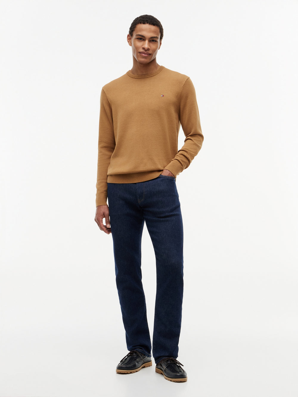 Crew Neck Solid Pullover