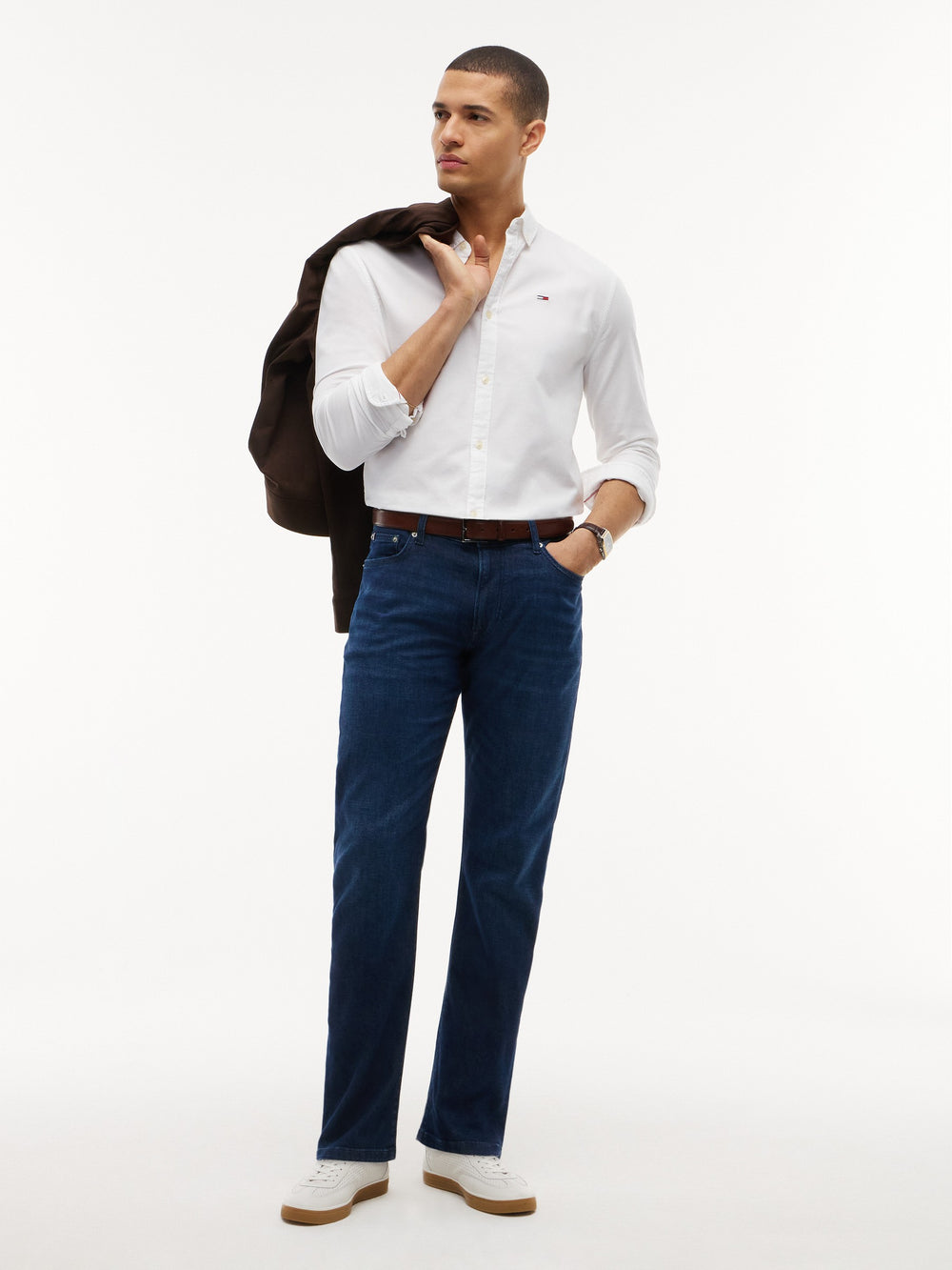 Men Denton Slim Straight Mid Wash Jeans