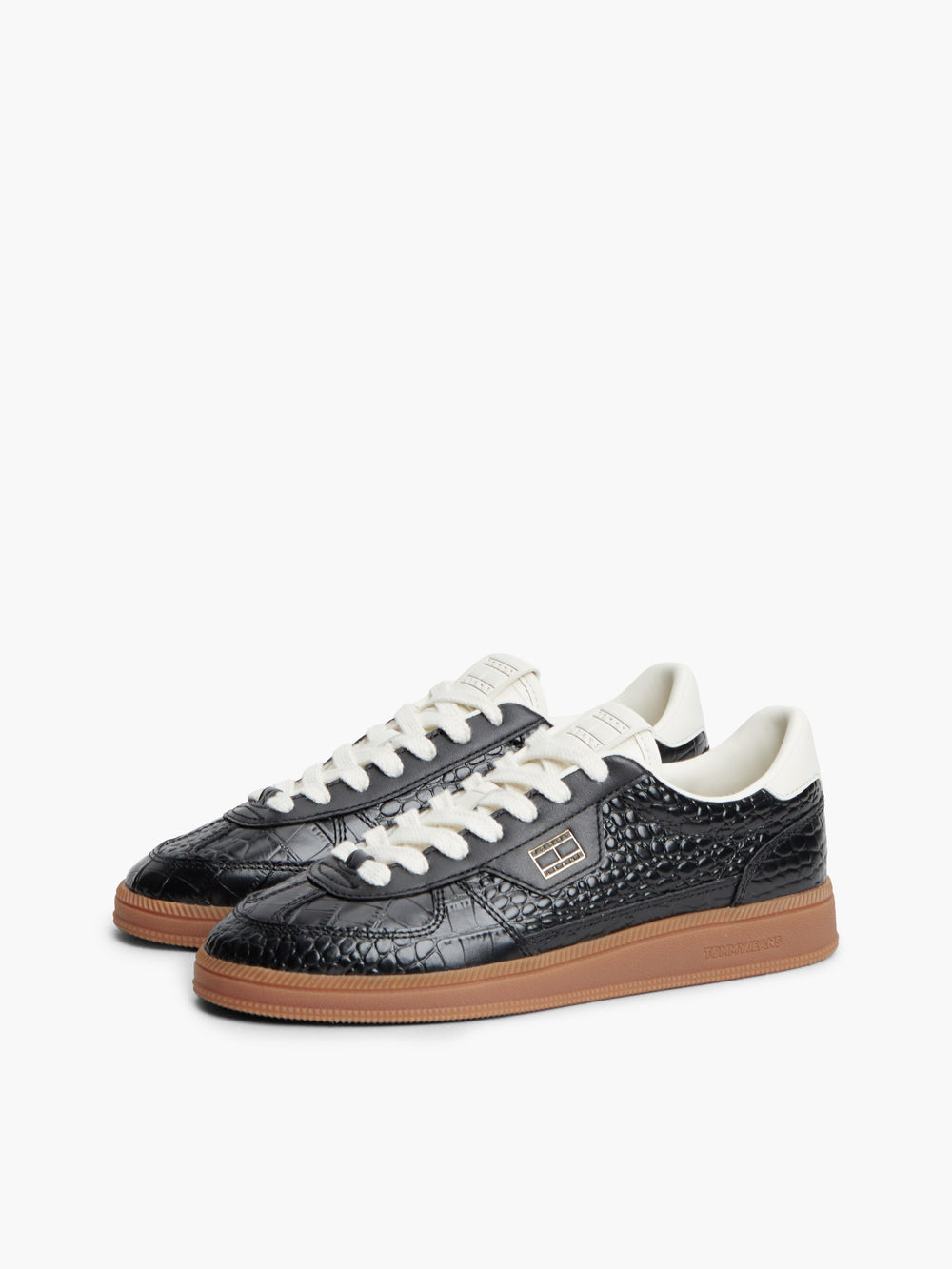 Women Croco Embossed Low Profile Sneaker