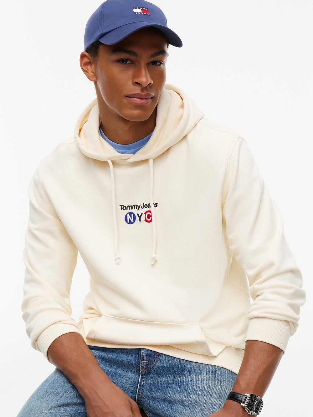Regular Fit Diagonal Terry Hooded Sweatshirt