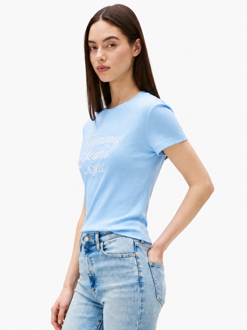 Solid Slim Fit Short Sleeve Ribbed T-Shirt