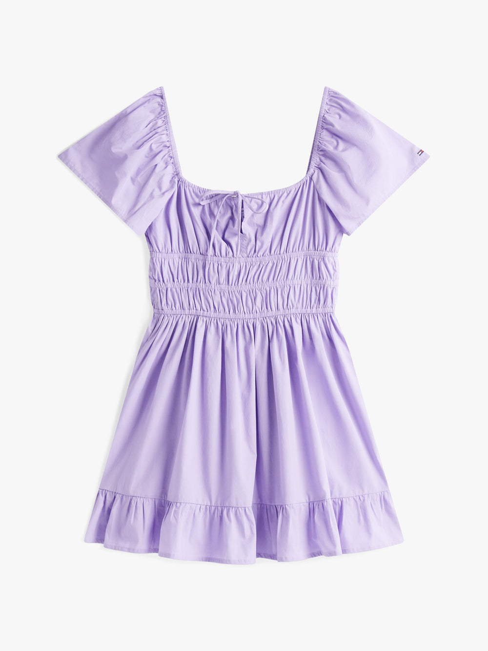 Short Sleeve Solid Poplin Fit & Flare Dress