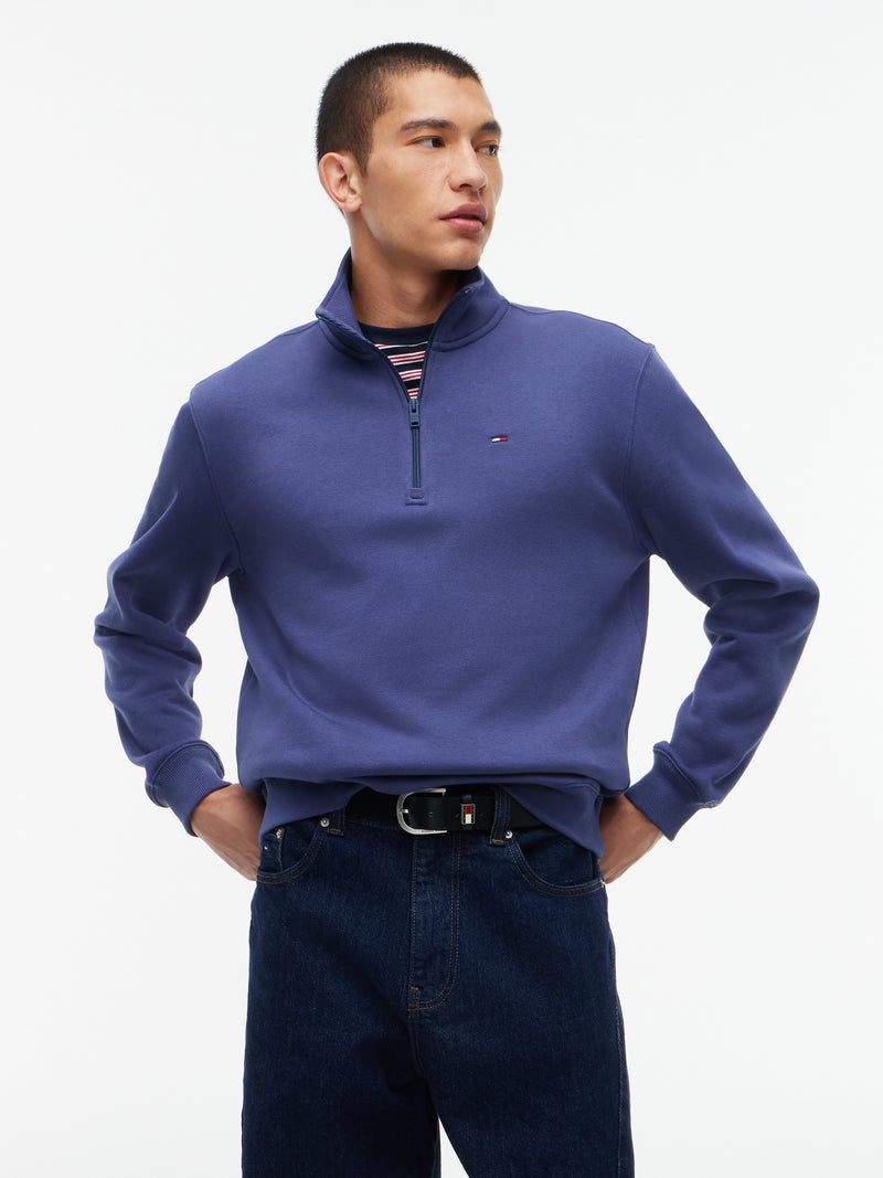 Regular Fit Brushed Fleece Quarter Zip Sweatshirt