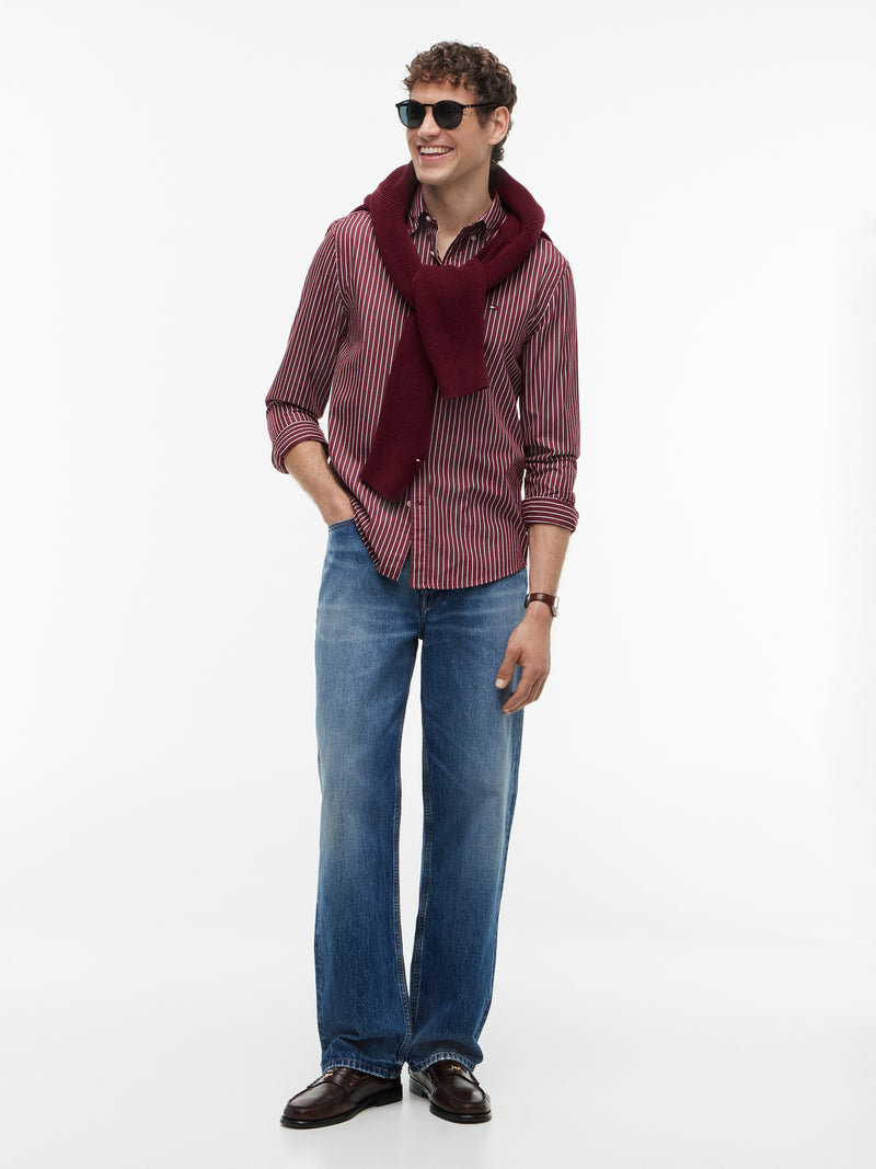 Regular Fit Stripe Poplin Shirt