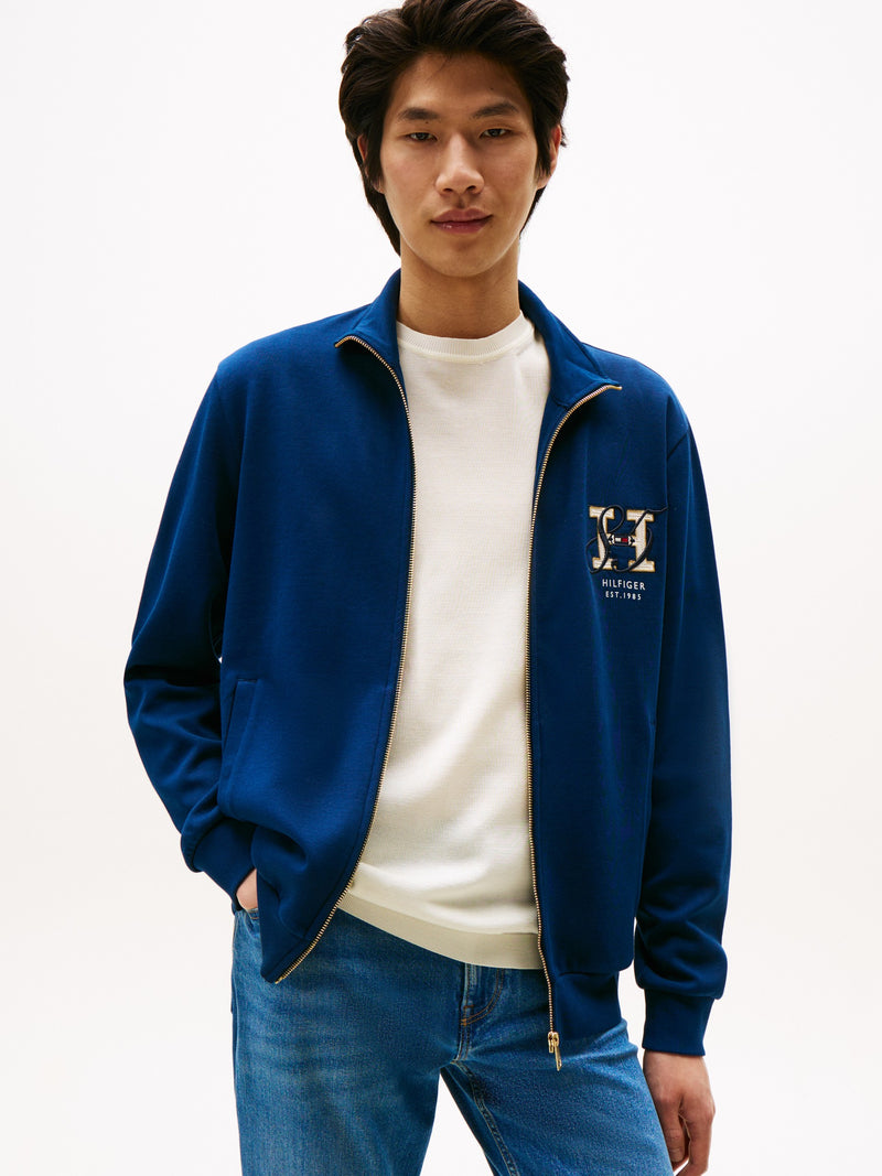 Regular Fit Zip Thru Interlock Sweater