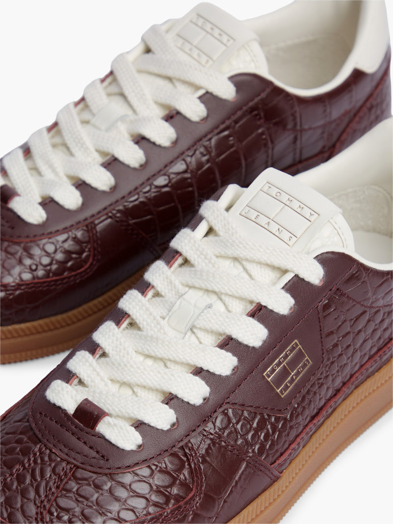 Women Croco Embossed Low Profile Sneaker