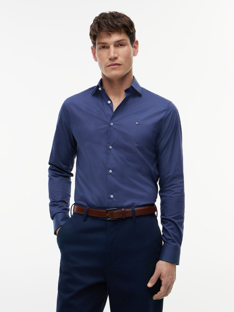Slim Fit Print Poplin Shirt