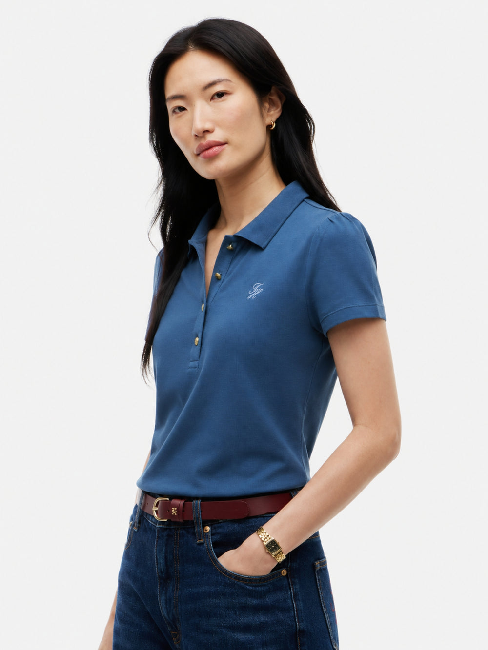 Solid Slim Fit Half Sleeve Pique Polo