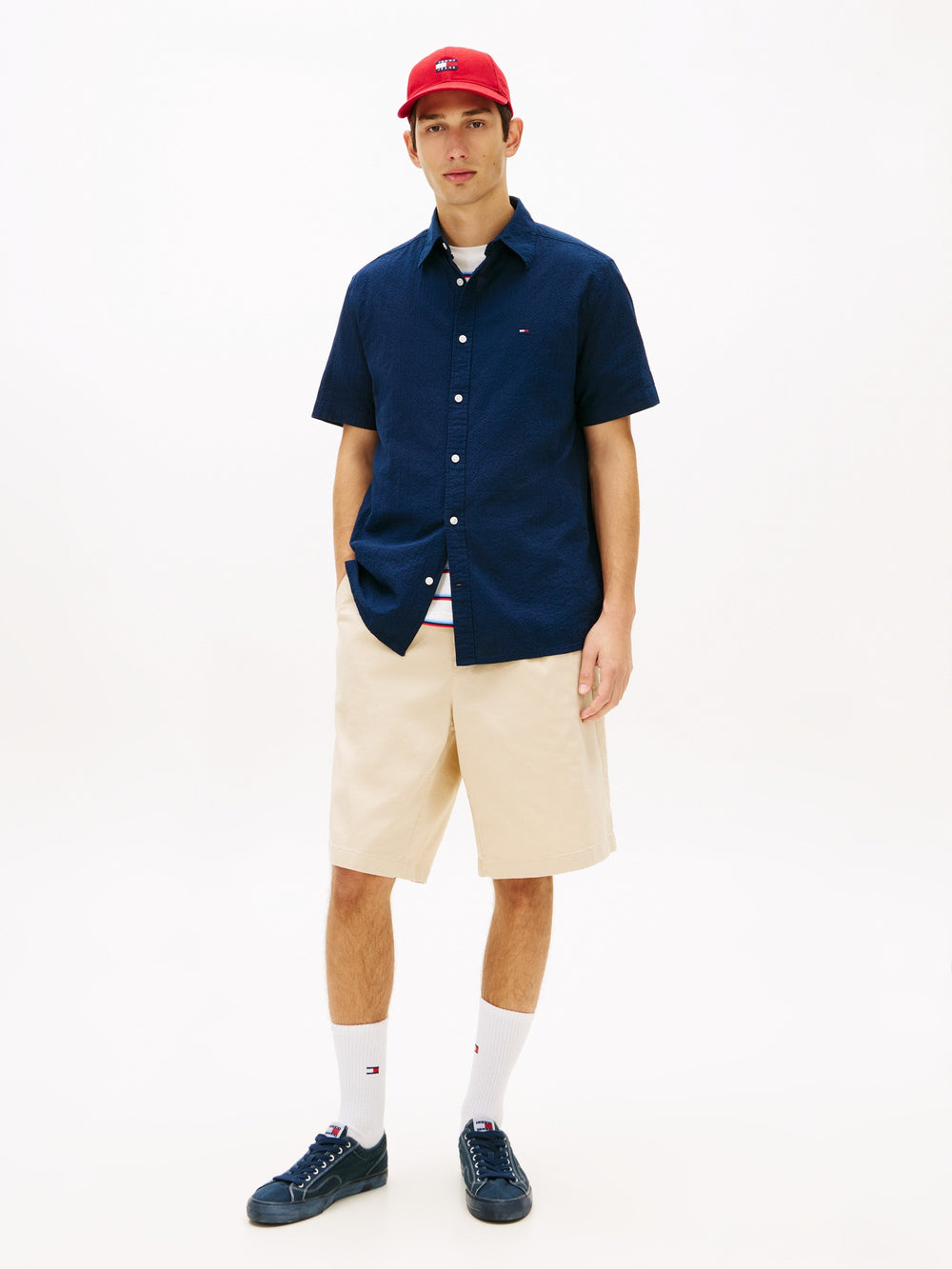 Regular Fit Solid Seersucker Shirt