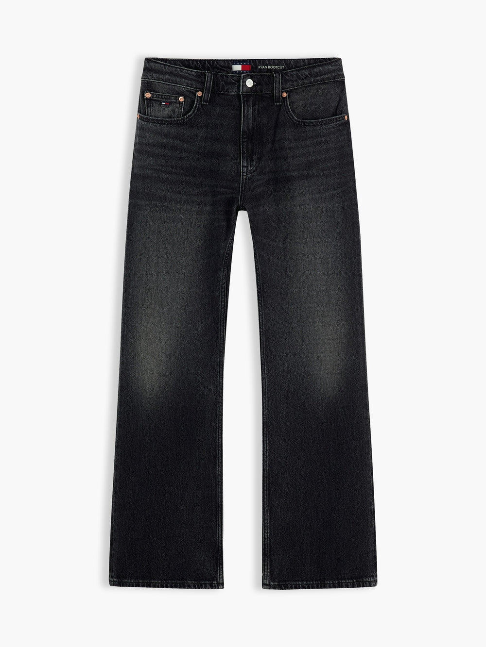 Men Ryan Bootcut Slim Bootcut Washed Black Jeans