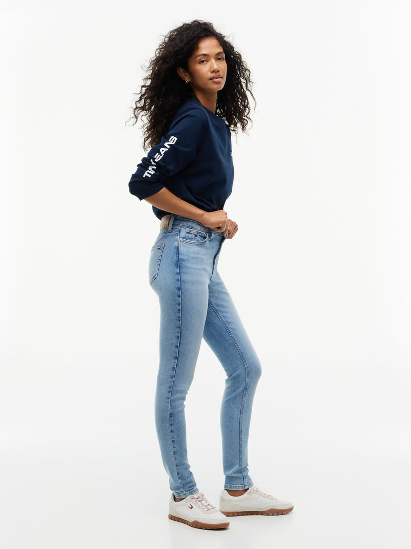 Mid Rise Light Wash Stretch Skinny Jeans