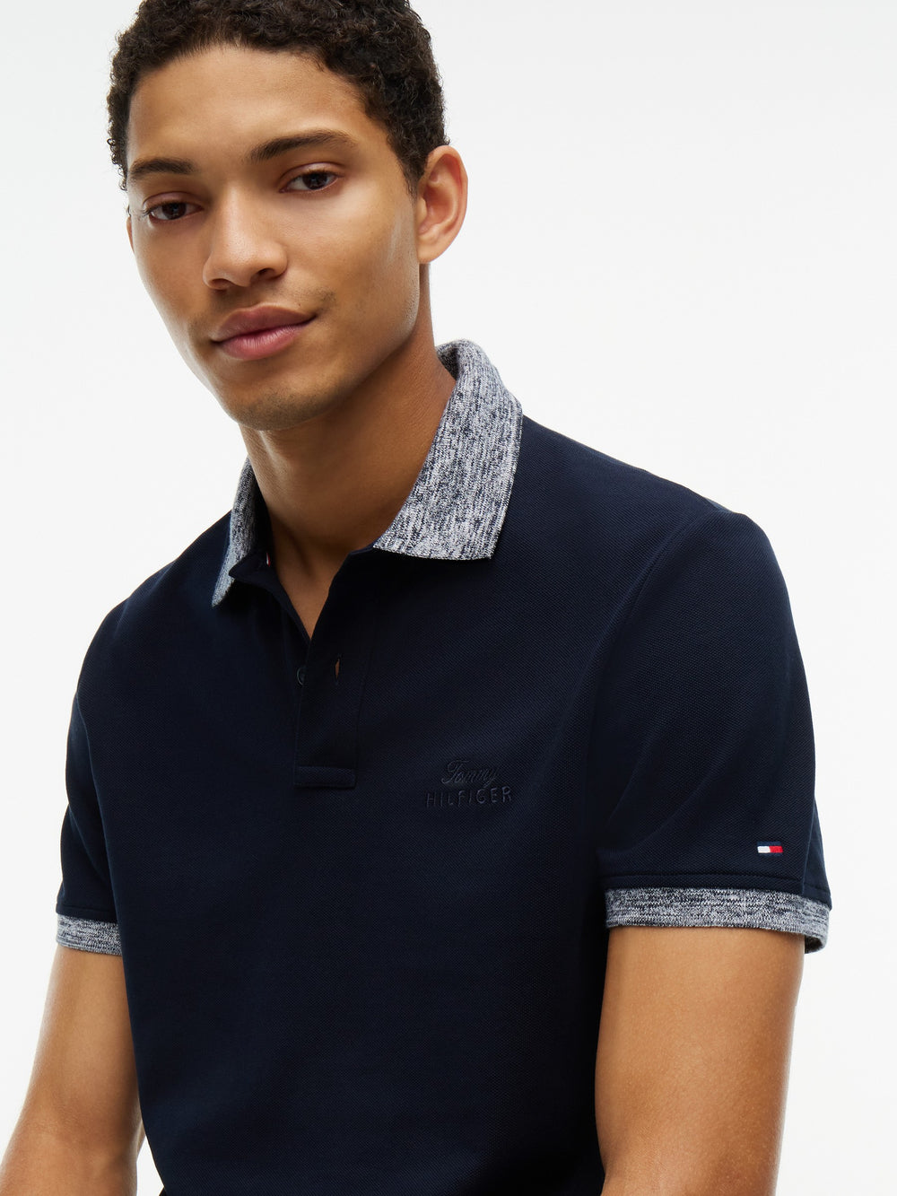 Regular Fit Pique Melange Collar Polo