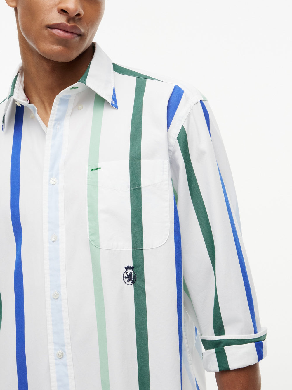 Boxy Fit Stripe Poplin Shirt