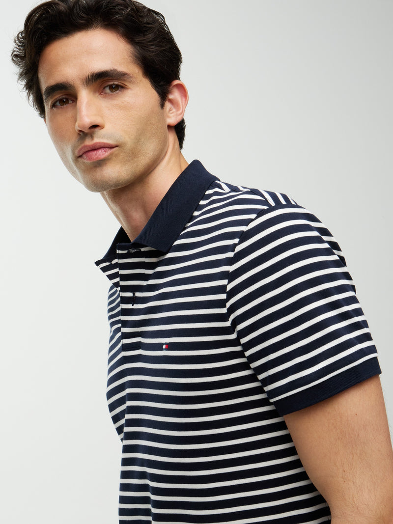 Regular Fit Striped Liquid Cotton Polo