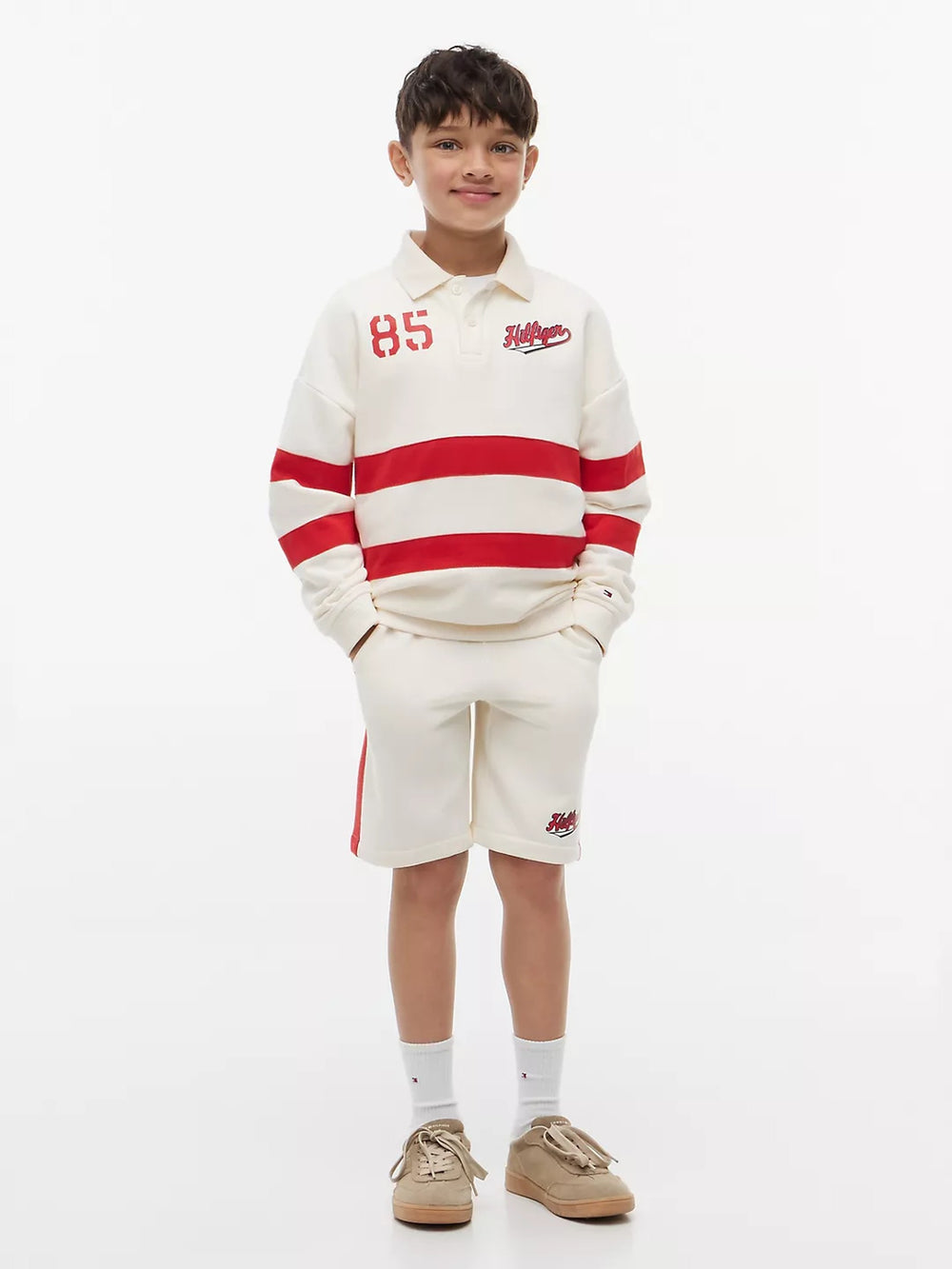 Boys Stripe Pull On Knit Shorts