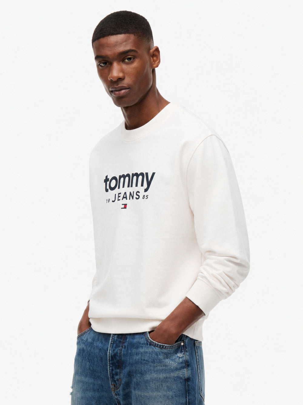 Regular Fit Suede Terry Crew Neck Sweatshirt