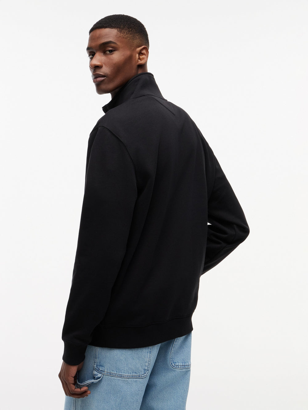 Regular Fit Brushed Fleece Quarter Zip Sweatshirt