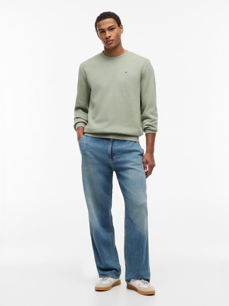 Regular Fit Brushed Fleece Crew Neck Sweatshirt