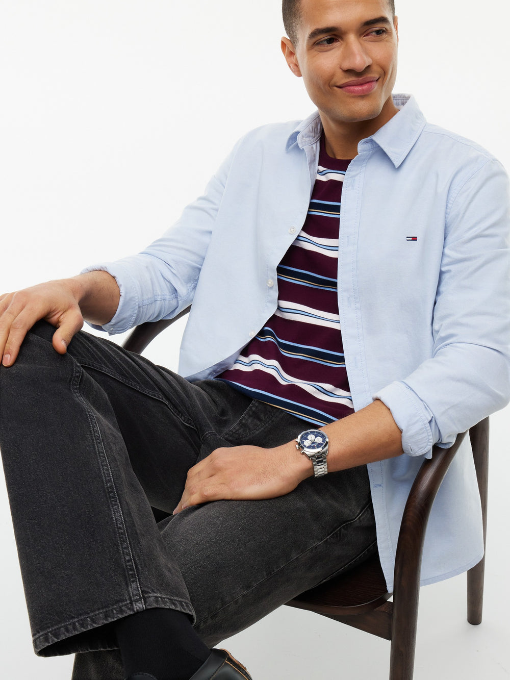 Men Otis Regular Straight Washed Black Jeans