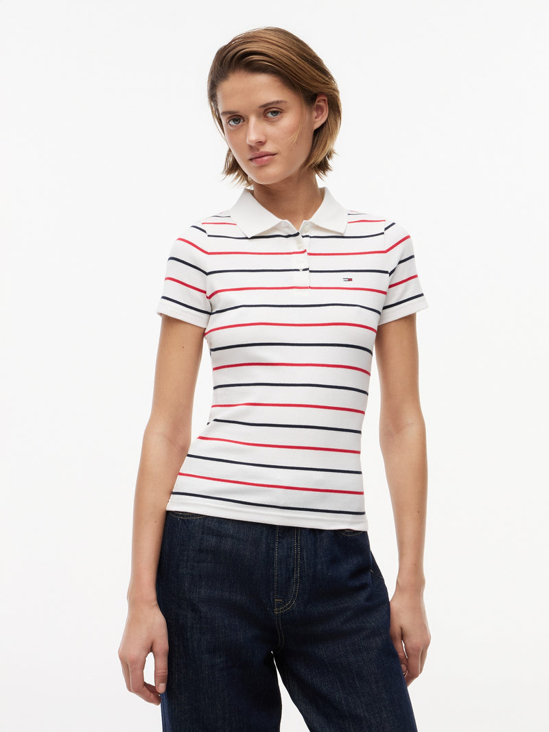 Stripe Slim Fit Half Sleeve Ribbed T-Shirt