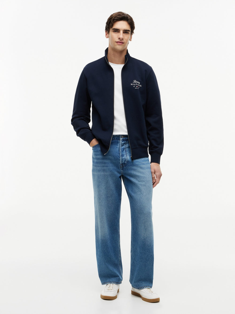 Zip Thru Terry Pullover