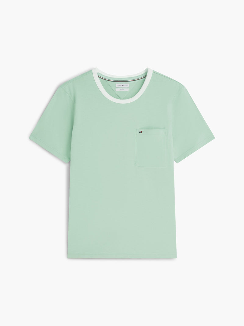 Regular Fit Mesh Neck Tshirt