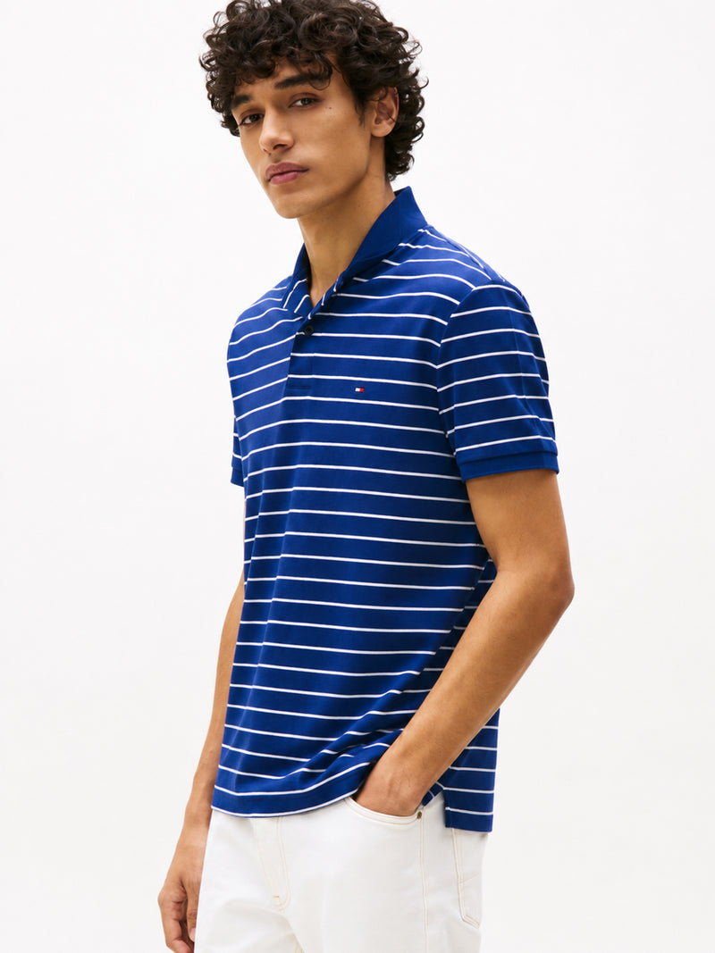 Regular Fit Striped Liquid Cotton Polo