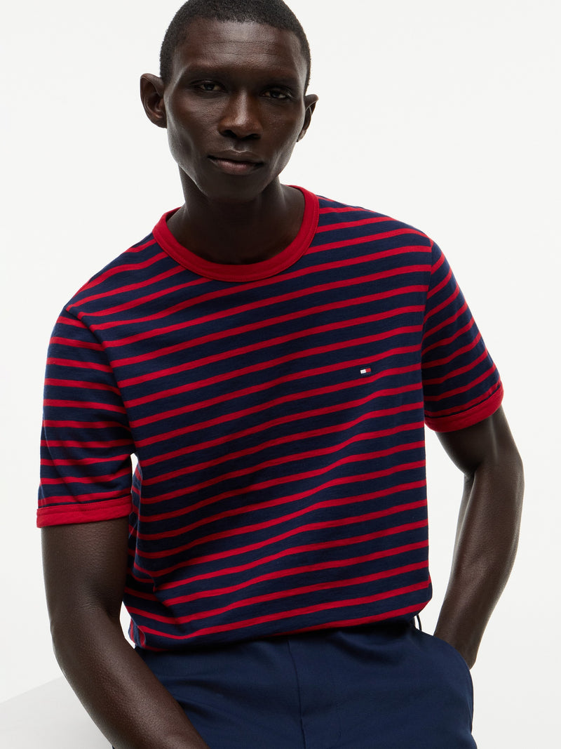 Regular Fit Striped Slub Jersey Tshirt
