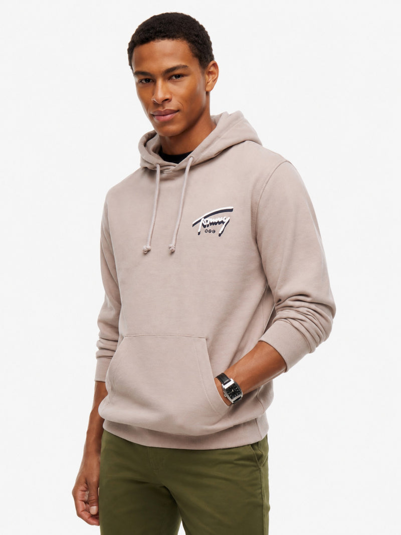 Regular Fit Suede Terry Hooded Sweatshirt