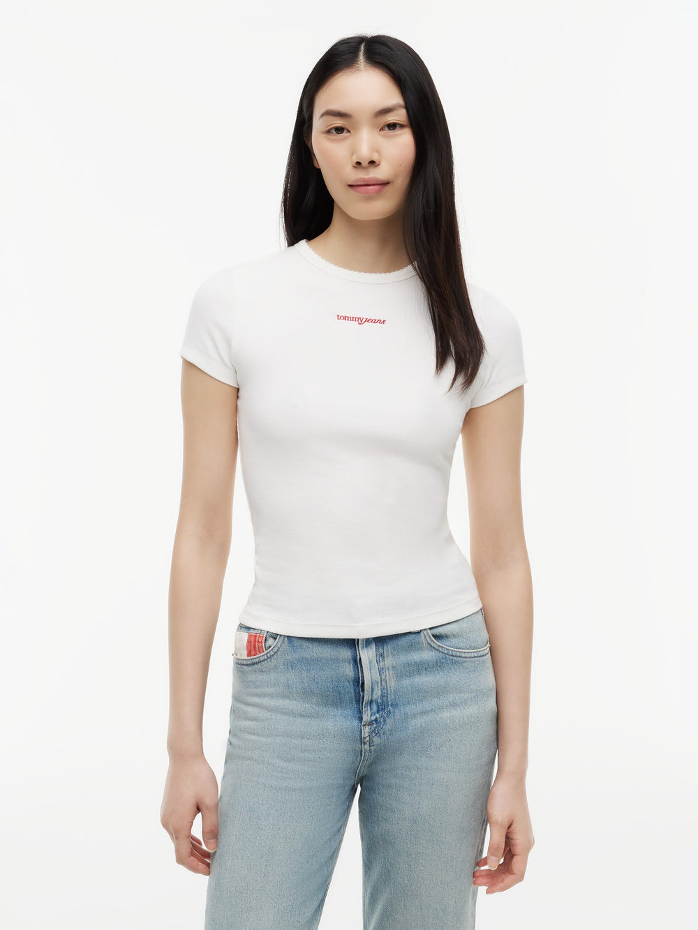 Solid Slim Fit Half Sleeve Ribbed T-Shirt