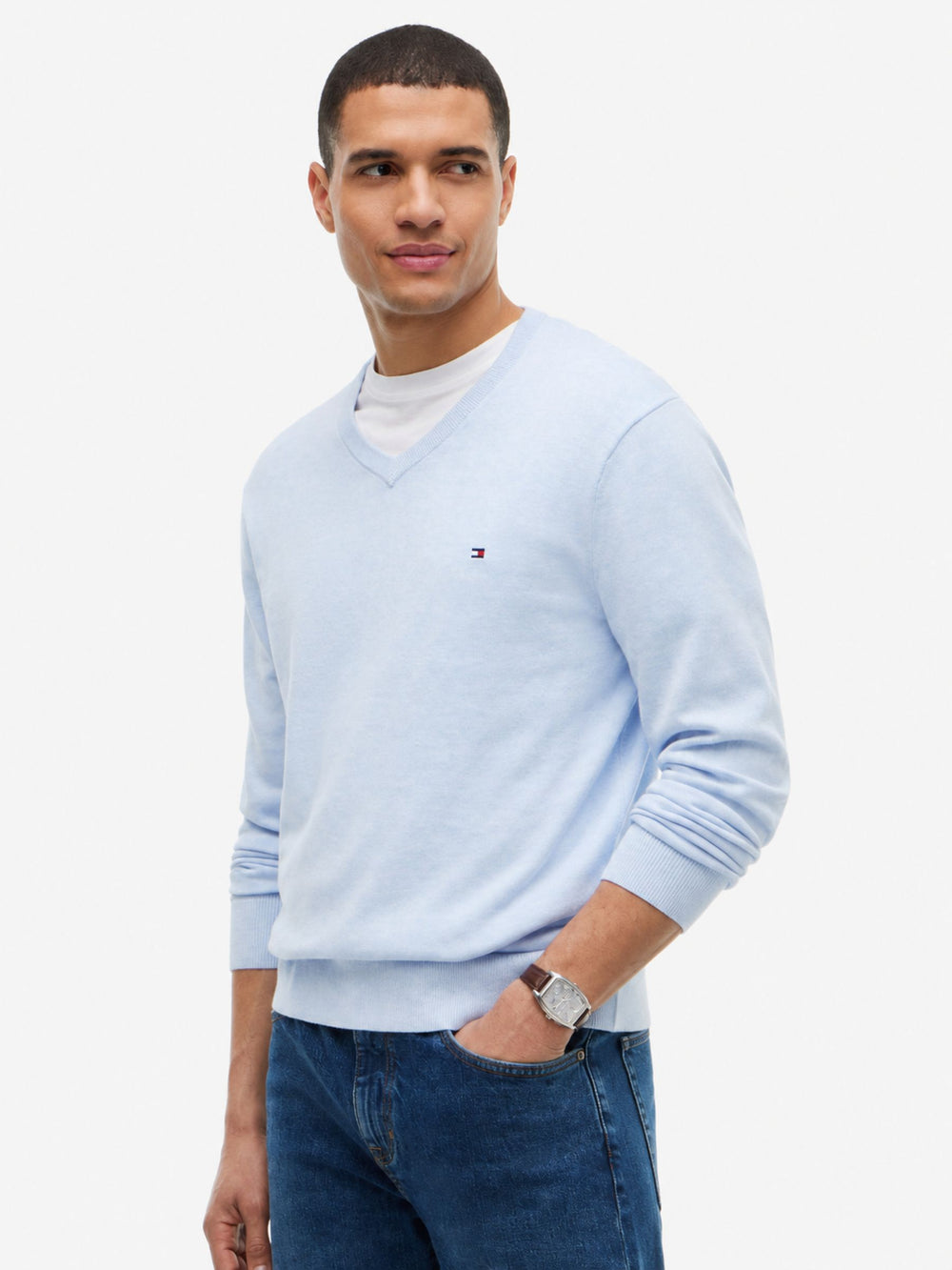 V Neck Solid Sweater