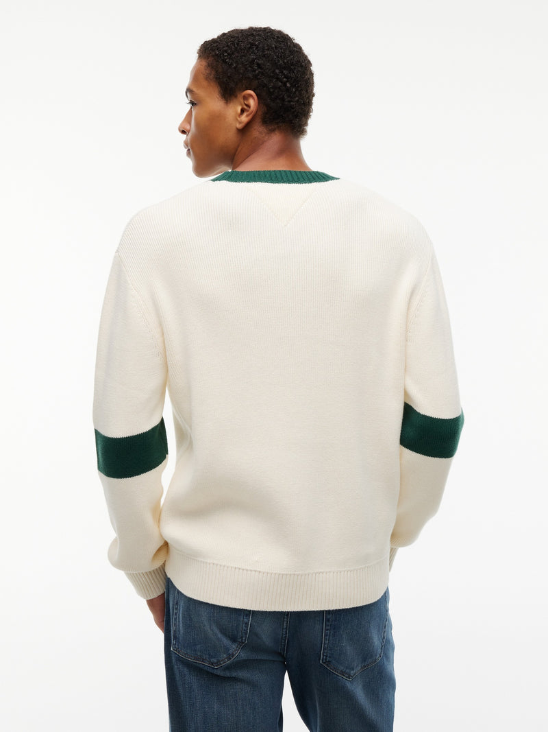 Regular Fit Embroidery Loose Knit Pullover