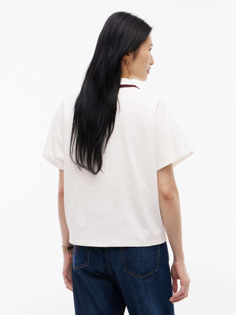 Solid Relaxed Fit Half Sleeve Pique Polo