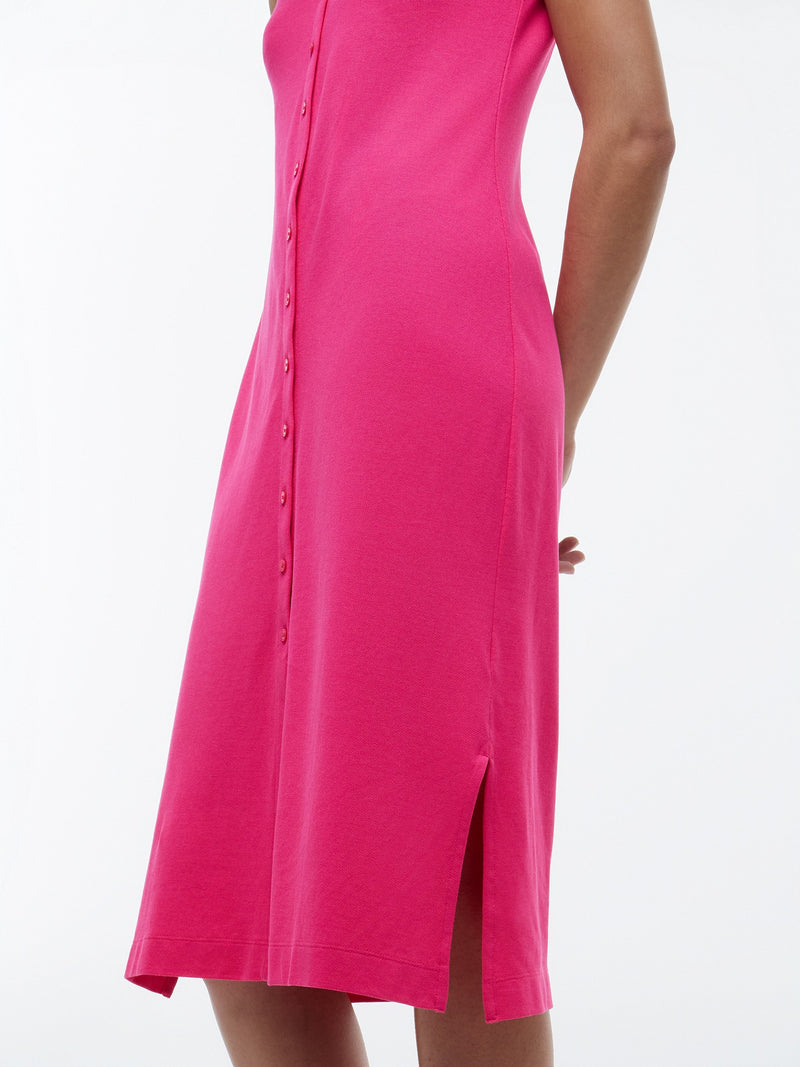 Full Sleeve Solid Viscose Blend Bodycon Polo Dress