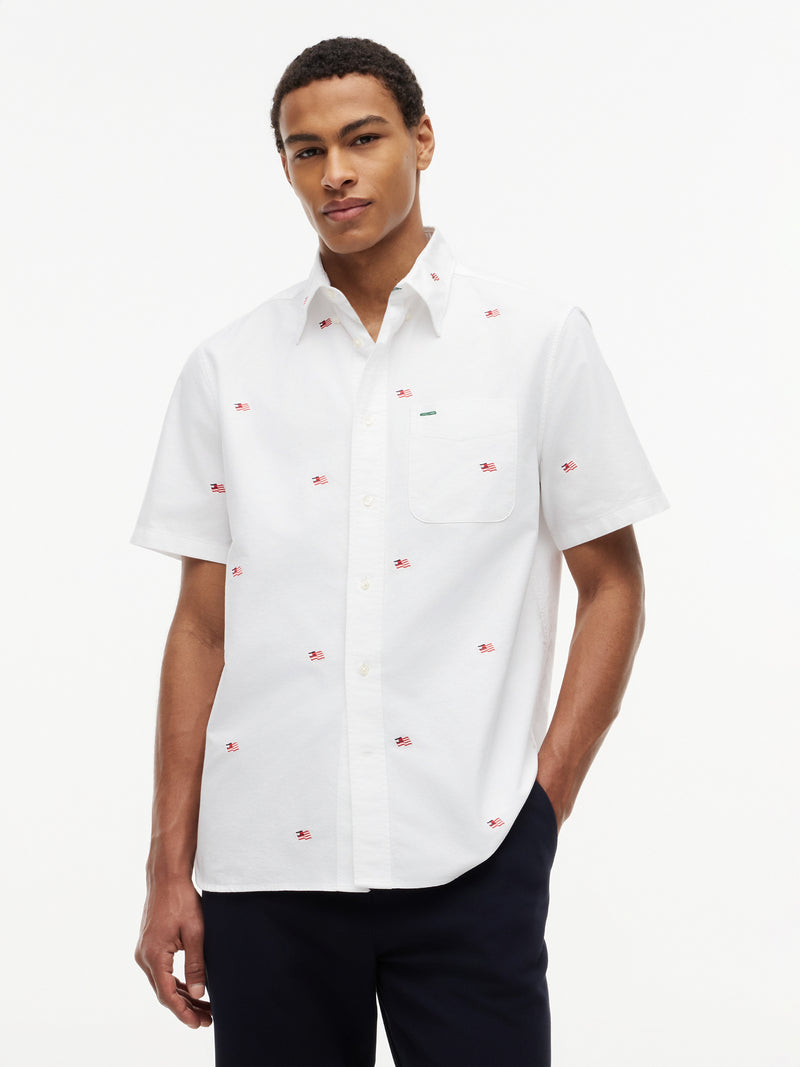 Relaxed Fit Print Oxford Shirt