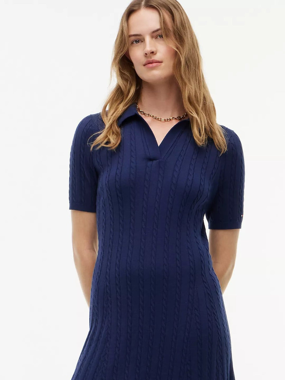 Half Sleeve Stripe Cotton F&F Polo Dress