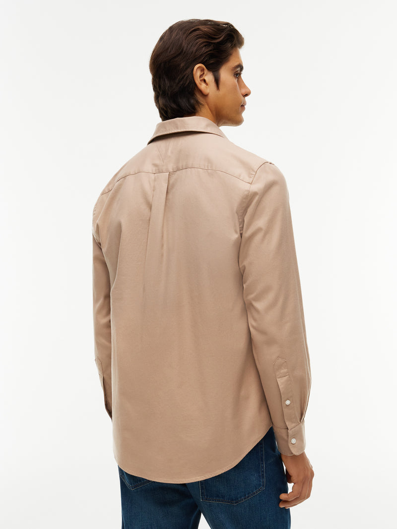 Regular Fit Solid Flannel Shirt
