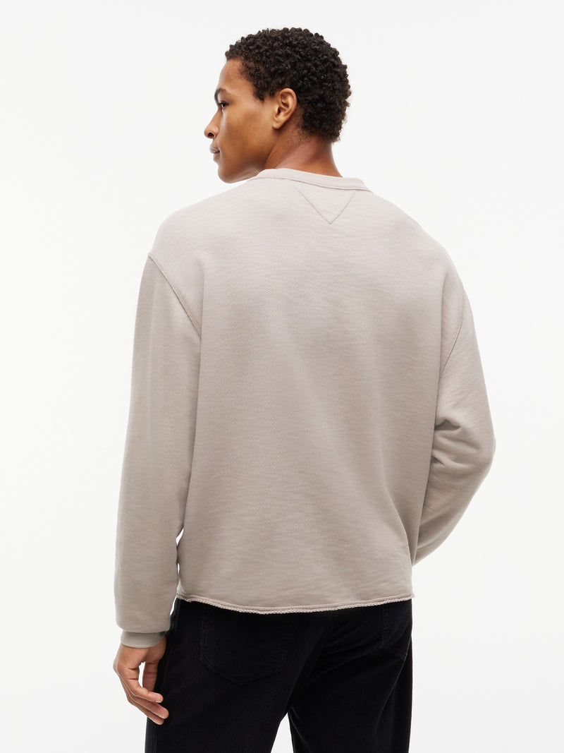Relaxed Fit Terry Crew Neck Sweatshirt