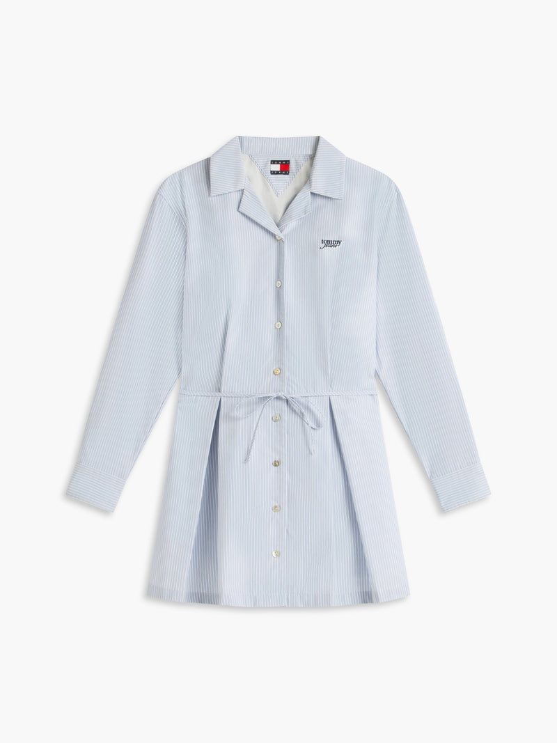 Half Sleeve Solid Cotton Blend Shirt Dress