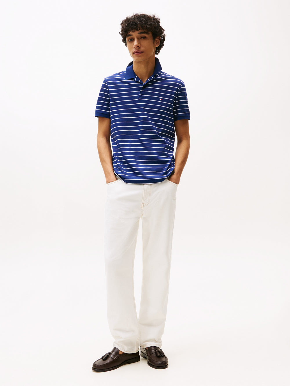 Regular Fit Striped Liquid Cotton Polo