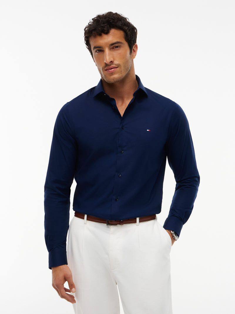 Slim Fit Solid Poplin Shirt